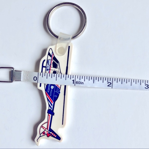 3/$15 VINTAGE Helicopter Keychain WESLEY LIFE WATCH White Unisex 4” - Picture 5 of 12